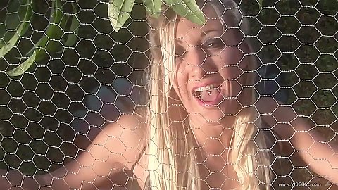 Behind teh cage with garden whores Angel Long