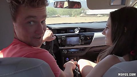 Sweetheart fully clothed Cassidy Klein taking a drive