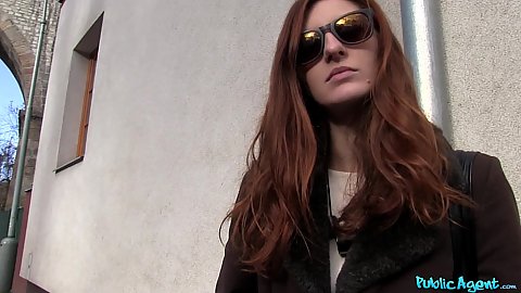 Redhead public pick up with money Ariadna