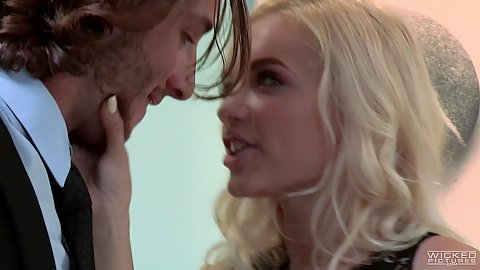 Sensual couple kissing and blowjob with Alex Grey