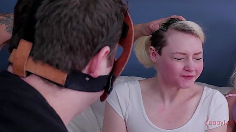 Girl is unsure why she deserves such a punishment and  mistreatment  Arielle Aquinas moves into sucking mans balls and deep throat in pain