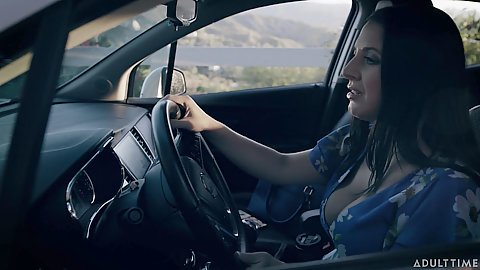 Driving around in a car and then reluctant style fucking where she is not really there Angela White and Abigail Mac