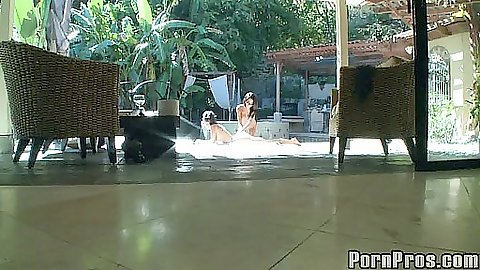 Spying Lexi and Eve tanning nude