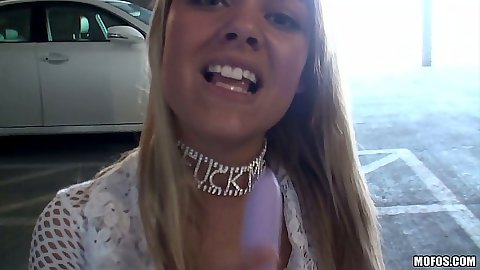 Outdoor public parking lot masturbation with hot babe Allexis
