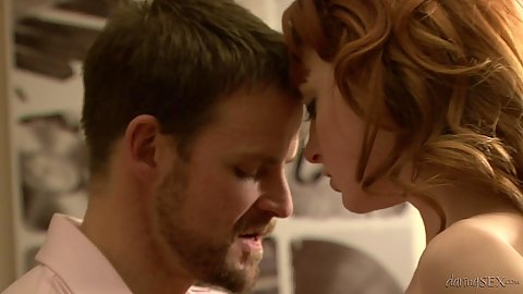 Making out with good looking redhead Lola Gatsby and fuck on chair