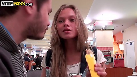 Looking cute 18 year old amateur girlfriend Nestee Shy hanging out with bf at the mall