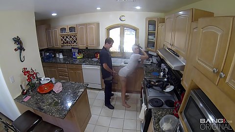 House security camera captures cop screwing the resident in her kitchen standing up Naomi Mae wow now thats an emergency