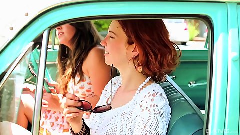 Skye Lily and Chloe B eager redhead with brunette