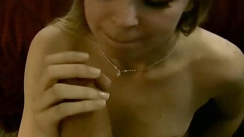 Cute amateur teen sucks and gets her shaved tight pussy