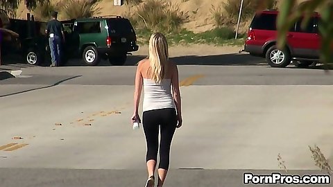 Casi James gets violated while jogging outdoors