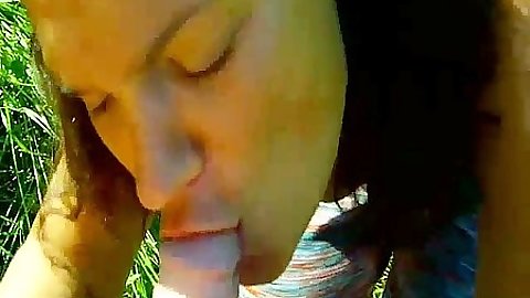 Pov gf blowjob from Dashik outdoors under the sun