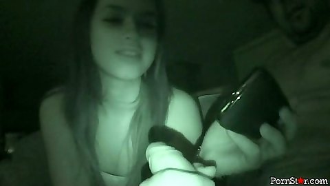 Pov blowjob with teen Courtney James in night vision video